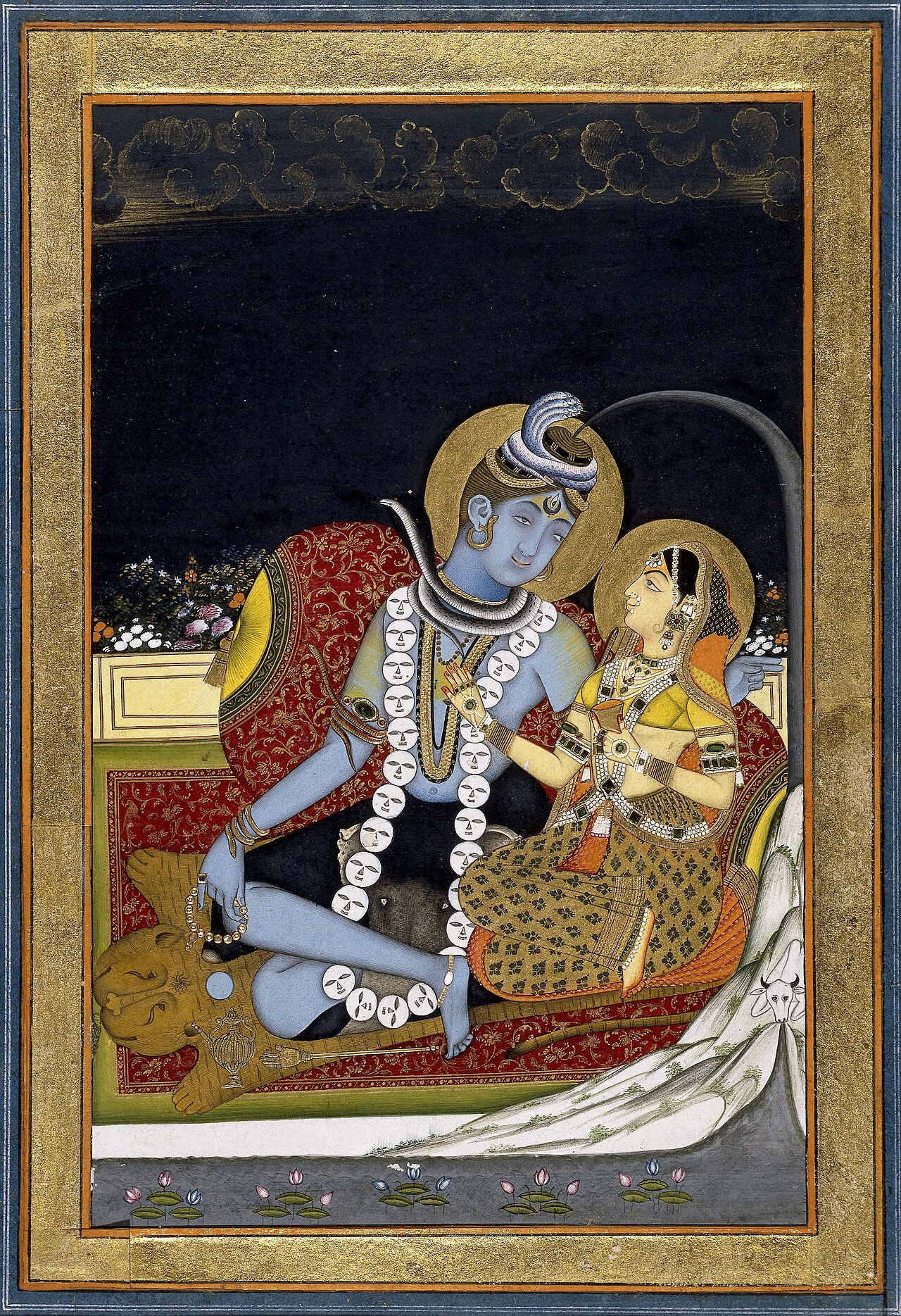 6 Śiva and Pārvatī seated on a terrace. 1800 (circa) BM