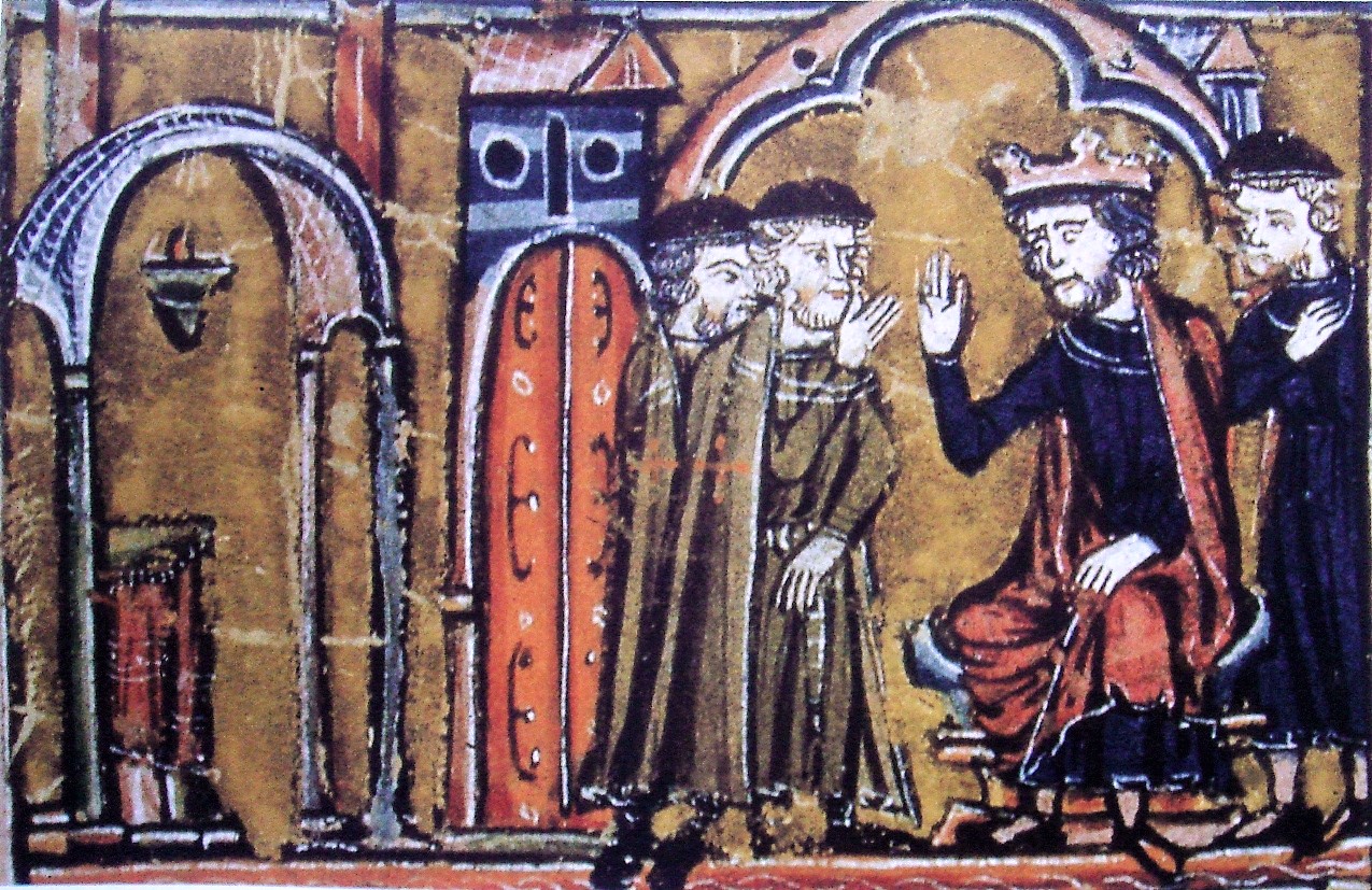 El rey Balduino II entrega a los primeros templarios un ala de su palacio sobre el Monte del Templo