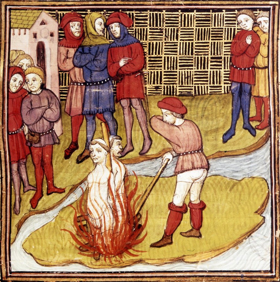 Templarios ardiendo en la hoguera